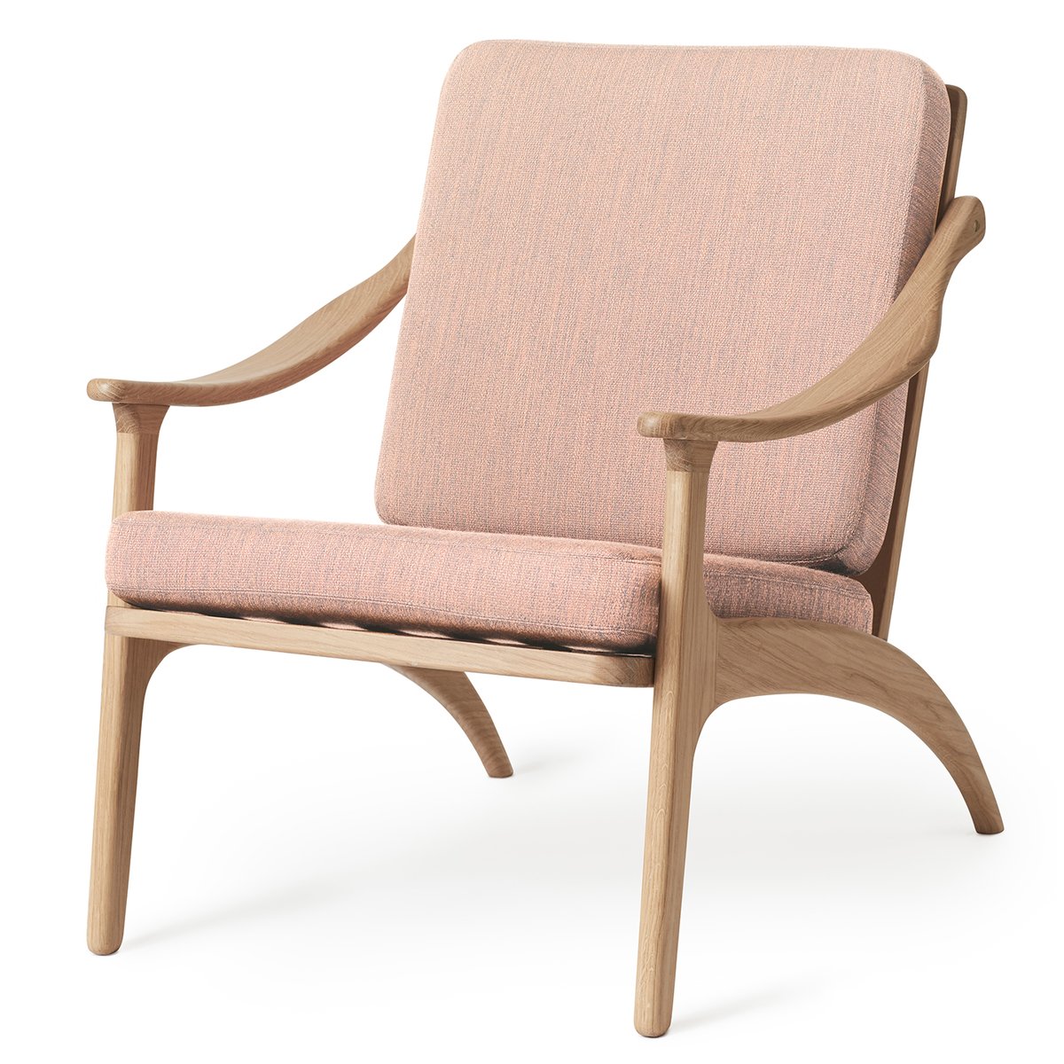 Warm Nordic Lean Back CanVase Sessel weißgeölte Eiche Pale rose