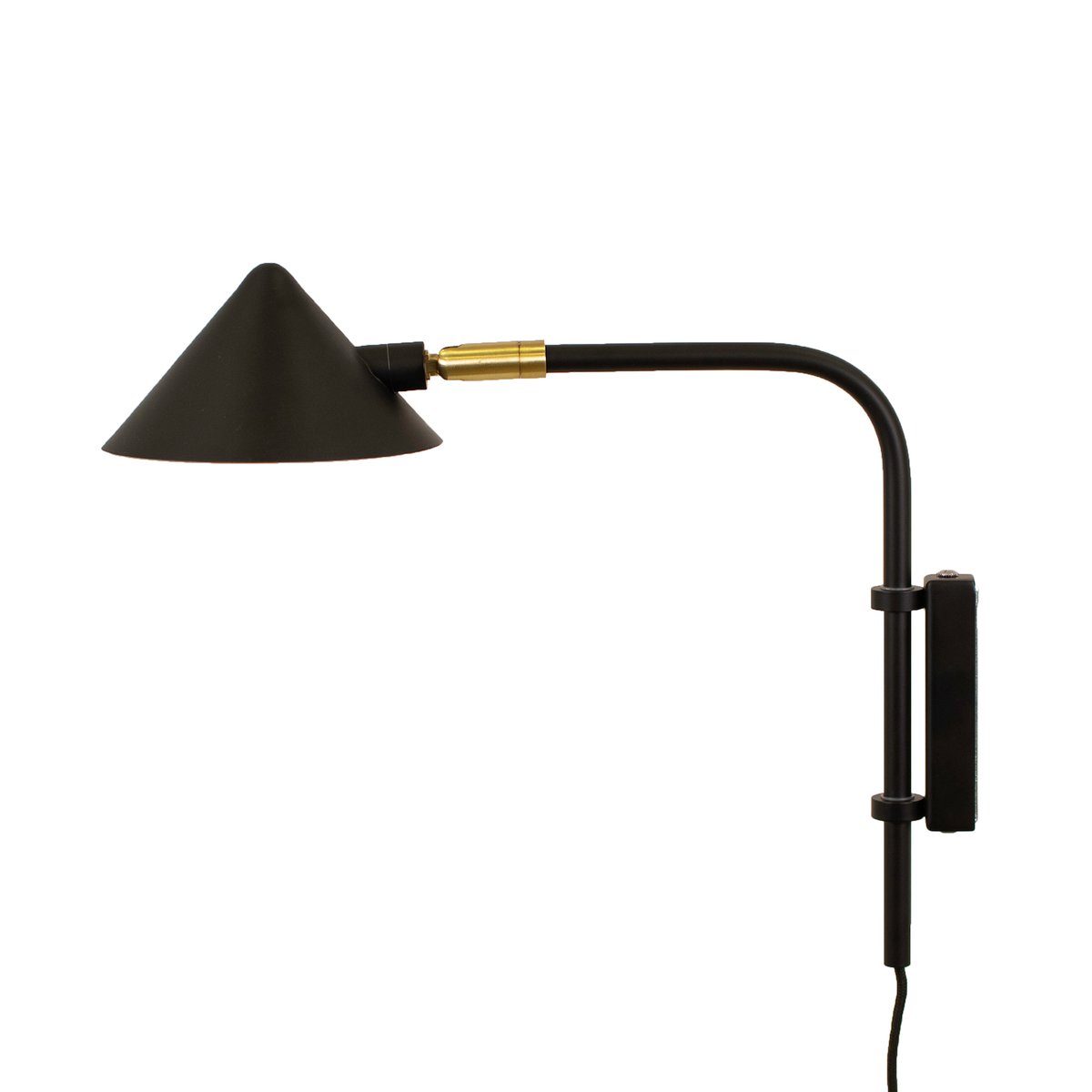 Watt & Veke Kelly Wandleuchte kurzer Arm Schwarz-gold