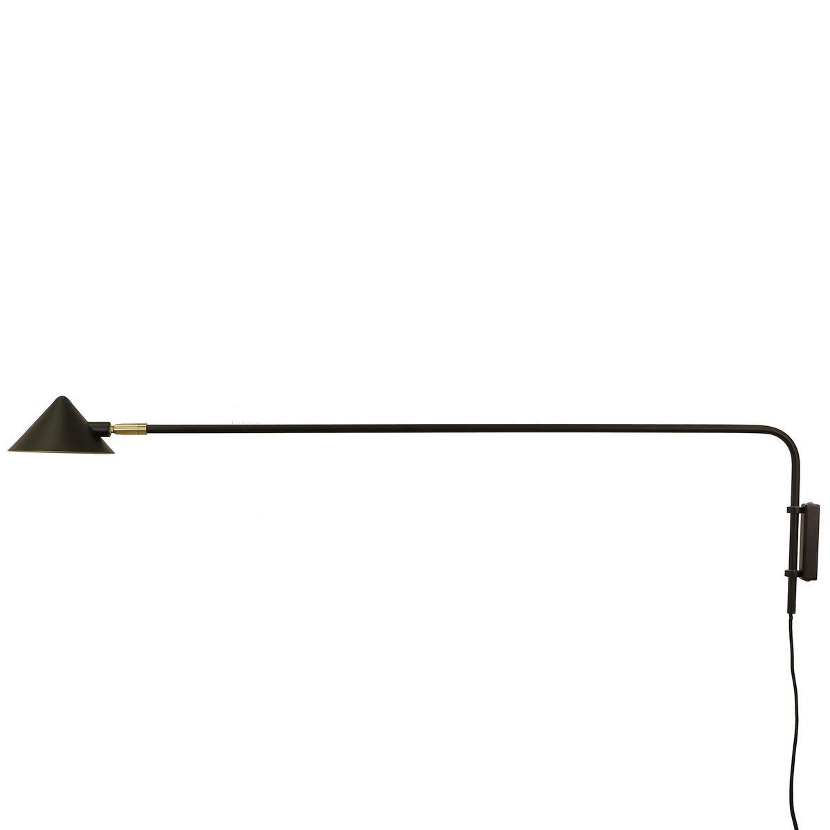 Watt & Veke Kelly Wandleuchte langer Arm Schwarz-gold