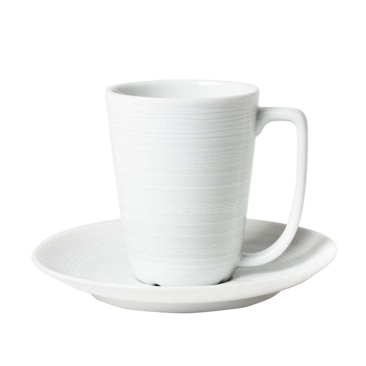 Wik & Walsoe Whitewood Tasse und Teller 20cl | Skandinavisches Design | Kaffeetassen & Kaffeebecher | Weiß