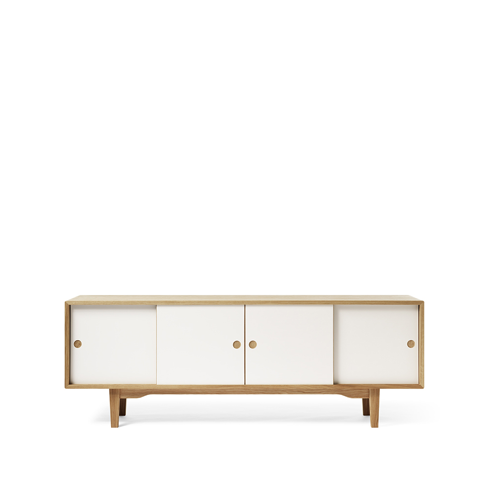 Zweed Moodi 180 Sideboard Weiß/Eiche, Eichengestell