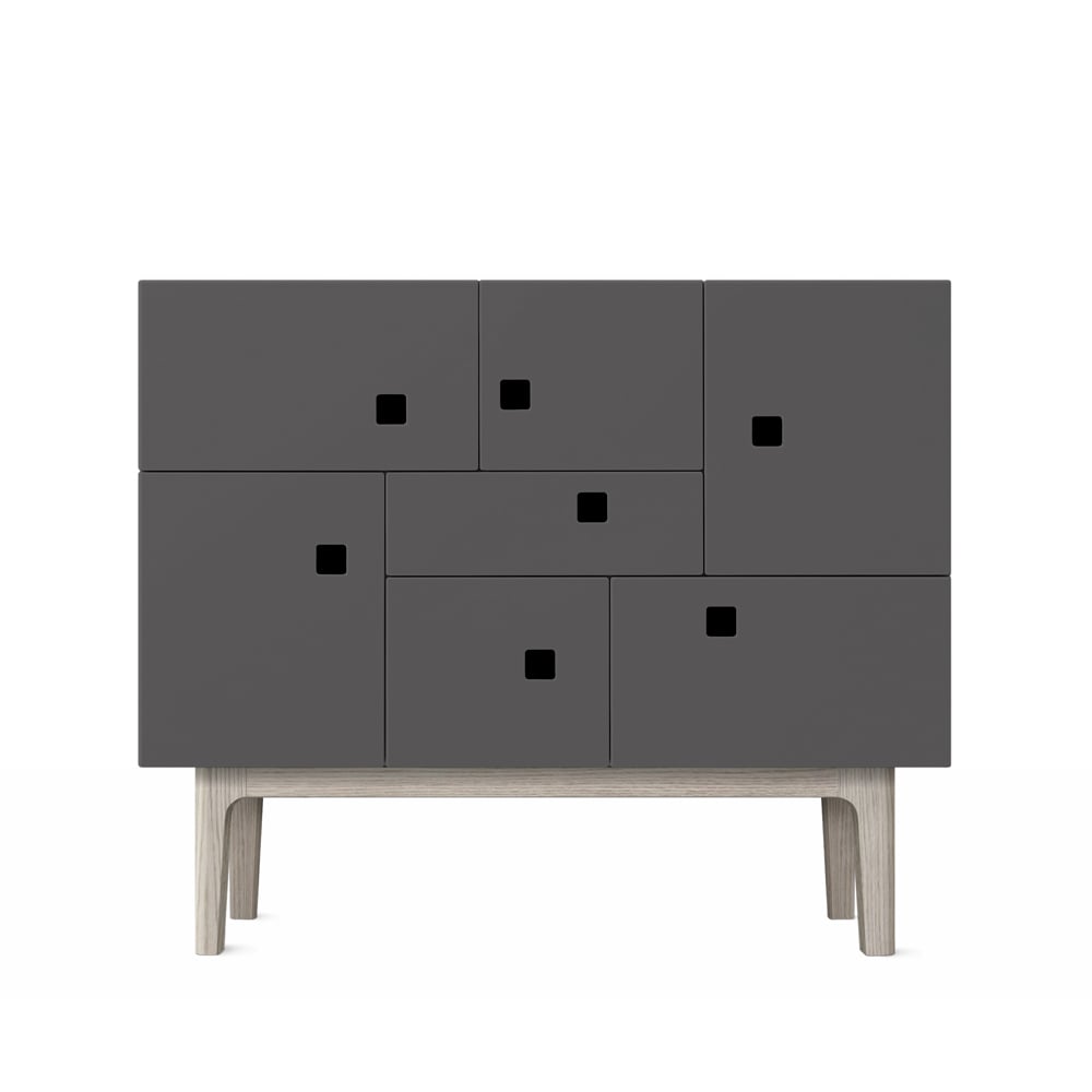 Zweed Peep C1 Schrank Slate grey, Eiche weiß pigmentiert