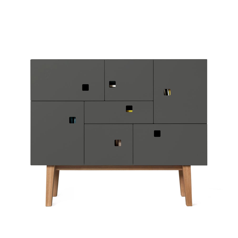 Zweed Peep C1 Schrank Slate grey, retro, Eichengestell